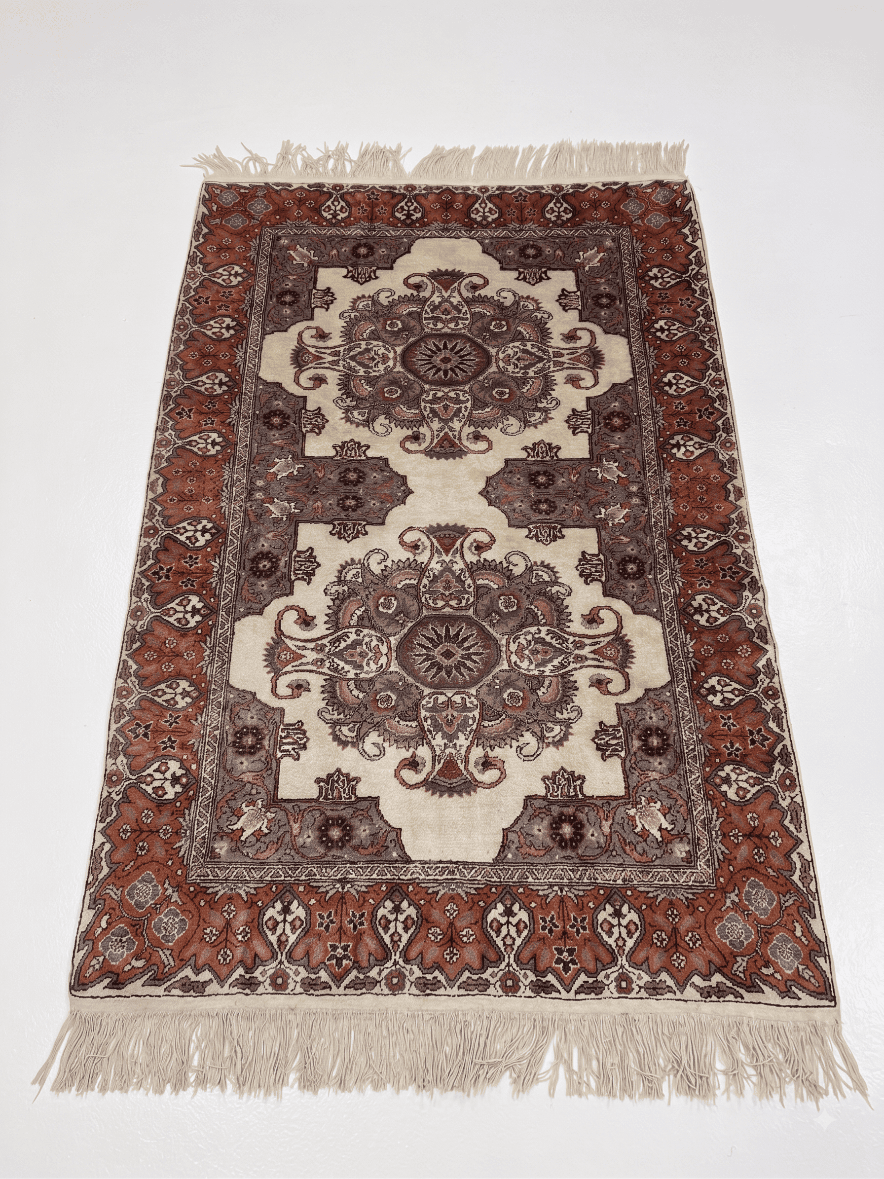 Wool Rug Cleaning El Paso - hand-knotted wool rug ready for cleaning at FiberCare